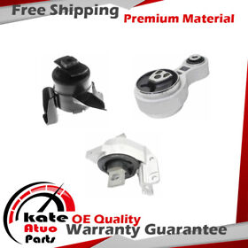 Kateautoparts-25048 3pcs Trans And Torque Strut Engine Motor Mount Set For 10-12 Ford Fusion 2.5l I4