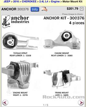300376 Anchor Engine Mount Kit