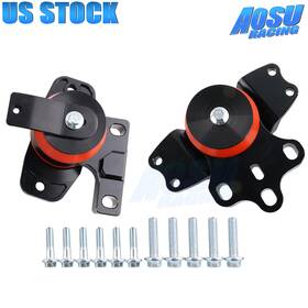 Enm035-bk-rd-thw Aosuracing For 05-13 Vw Jetta Audi A3 2.0 Mk5 Mk6 Golf Gti R 2.5 Engine Transmission Mounts