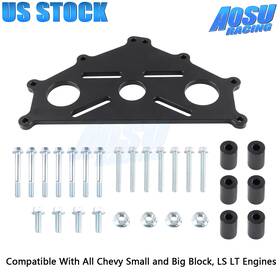 Enm042-bk-thw Aosuracing Engine Safe Stand Adapter Plate Compatible With Chevy Small/big Block Ls Black