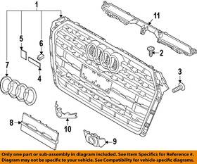 8w6853140arp5 Audi Oem 18-19 S5 Sportback Front Bumper Grille-cap