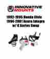 B90150 Innovative Mounts Innovaitve Billet 1992-95 Honda Civic 1994-01 Acura Integra W K20 K24 75a