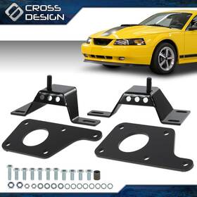 Ht-02ema1253abk Crossdesign Adapter Plates With 4.6l Solid Mounts Fit For 1979-04 Mustang Ls1 5.3l Engine Swap