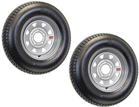 62640-2 Ecustomrim 2-pack Trailer Tire And Rim St185/80r13 Lrc 13x4.5 5-4.5 Silver Spoke Wheel