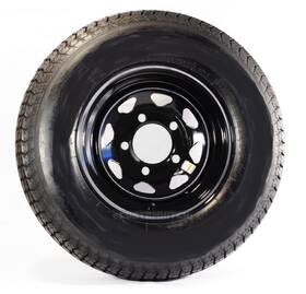 62656-2 Ecustomrim 2-pack Mounted Trailer Tire And Rim St205/75r14 Lrc 5-4.5 Black Spoke Wheel