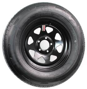 63202-1 Ecustomrim Trailer Tire And Rim Bias Ply St205/75d14 Lrc 14x5.5 5-4.5 Black Spoke Wheel