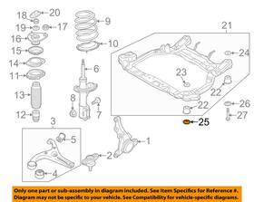 62473-1g000 Hyundai Oem 06-07 Accent Front Suspension-engine Cradle Plate 624731g000
