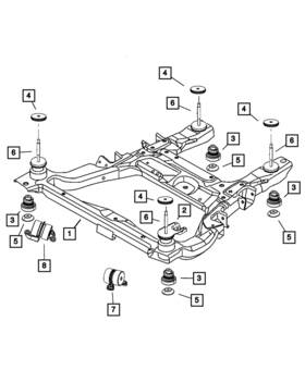 04743433ac Mopar Genuine Cross-member Isolator 4743433ac