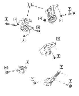 52855715aa Mopar Genuine Engine Mount Insulator Left Side