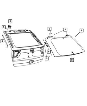 68083885aa Mopar Genuine Lift-gate Glass Prop Left