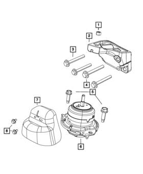 68252518ab Mopar Genuine Engine Mount Isolator Right Side