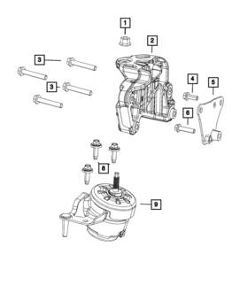 68412216ab Mopar Genuine Engine Mount Isolator
