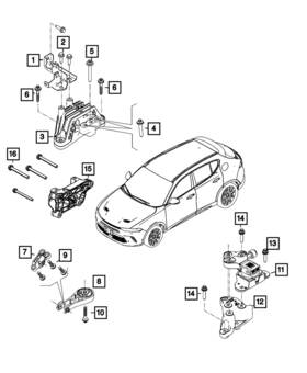 68445487ad Mopar Genuine Transmission Mount Isolator