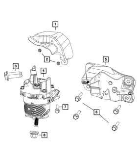 68449051ab Mopar Genuine Engine Mount Isolator