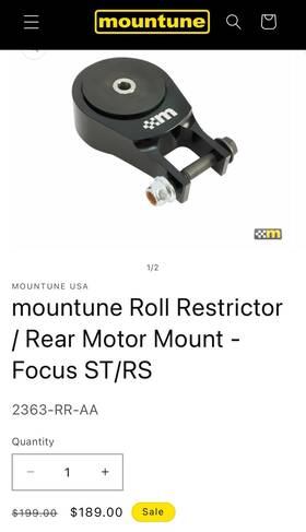2363-rr-aa Mountune Roll Restrictor / Rear Motor Mount - Focus St/rs