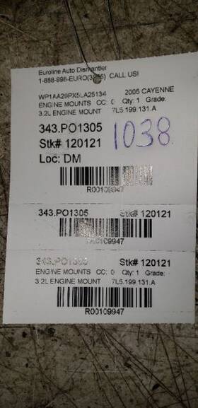 343.po1305 Porsche Cayenne 2005 Engine Mounts 109947