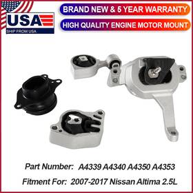Qmp-i08j0100 Sinocmp 4pcs Engine Motor Mount A4339 A4340 A4350 A4353 For Nissan Altima 2.5l 2007-2017