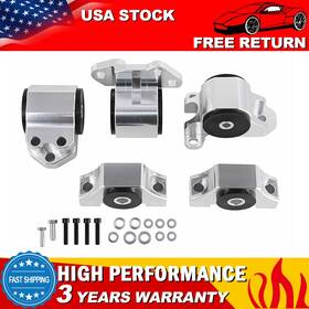 Em1001-si Sp Wt-em1002 For 92-95 Civic 94-01 Integra Eg B D Del Sol Engine Motor Mount 3 Bolts Chrome