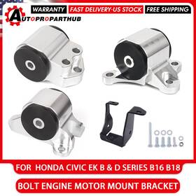 Enm007-sl Vehito 3 Bolt Engine Motor Mount Bracket For 96-00 Honda Civic Ek B And D Series B16 B18
