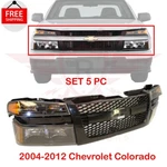 New Front Grille Headlights Parking Kit 5PC Fits 2004-2012 Chevy Colorado. Fixed Price $257.33.