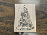 Hill Top Train Rubber Wood Stampendous Pine Tree Mountain Railway. Fixed Price $6.99.