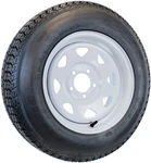 Trailer Tire Rim Assembly ST175/80D13 Inch Lug On 4.5 White Spoke Wheel. Fixed Price $84.99.