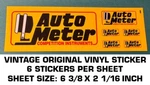Autometer Competition Instruments - Vintage Original Vinyl Sheet Decal Sticker. Fixed Price $5.05.