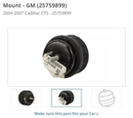 Gm Mount-eng 25759899 New Oem 04-07 Cadillac Cts V. Fixed Price $200.00.