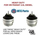 Engine Motor Mount Set For Vw Passat Diesel 2.0L Heavy Duty Use All Cars Fit. Fixed Price $81.80.