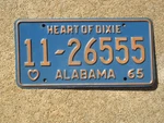 1965 Alabama License Plate Calhoun County Ford Chevrolet Chevy Dodge 11 26555. Fixed Price $130.00.