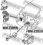 Febest Mitsubishi Front Engine Mount MM-Z20FR. Fixed Price $49.00.