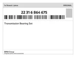 Genuine Bmw Transmission Bearing Set 22-31-6-864-675 New. Fixed Price $139.03.