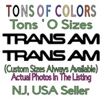 Two Trans Am Vinyl Decals Many Sizes/colors, Stencils Too! Free Ship. Fixed Price $13.99.