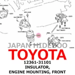 New Toyota Genuine Lexus Insulator, Engine Mounting, Front 12361-31101. Fixed Price $133.99.