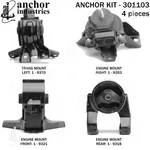 Anchor Engine Mount Kit For 2006-2008 Hyundai Azera 301103. Fixed Price $410.60.