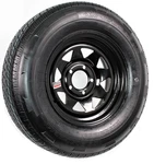 Radial Trailer Tire Rim ST205/75R14 Inch Load Range Lug Black Spoke Wheel. Fixed Price $126.99.