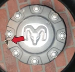 Dodge Ram 3500 Oem Rim Wheel Ctr. Hub Cap 8 Lug Cover Front Tf. Damaged/repaired. Fixed Price $24.97.