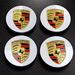 4 Porsche Silver Center Caps Concave 76MM Royal Crest 992 Cayenne ,911, Carrera,. Fixed Price $31.00.